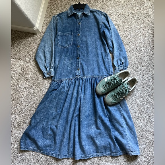 Denim Midi Dress - Picture 2 of 10